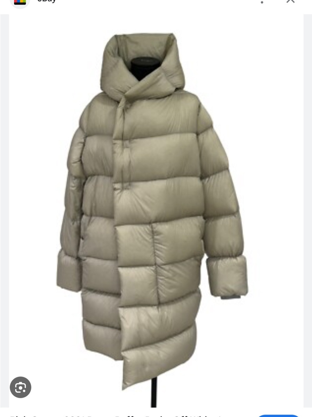 Rick Owens Oversized Puffer Jacket in Light Olive - Picture 10 of 10